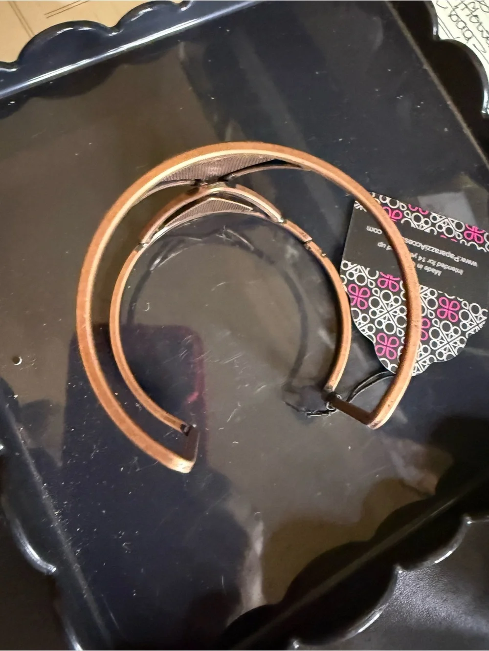 Geometric Triangle Cuff Bracelet in Rose Gold